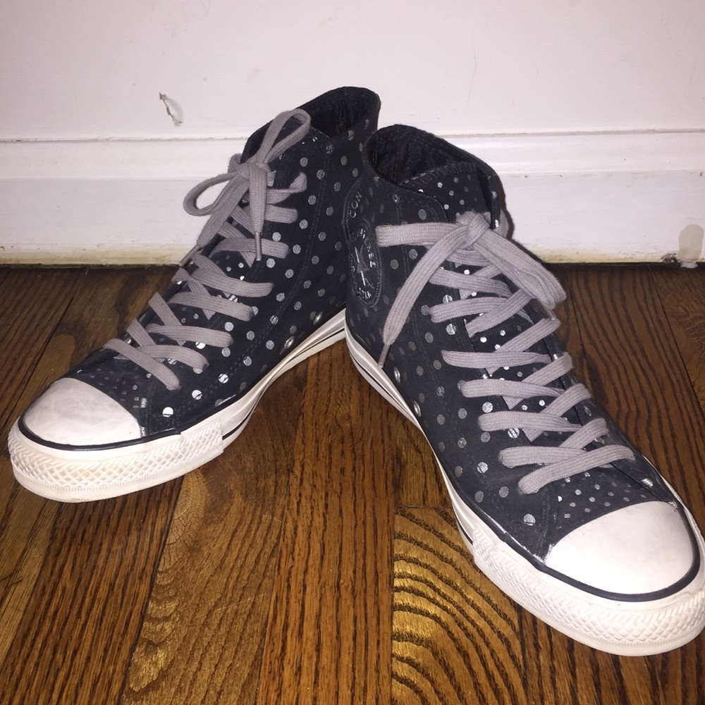 Black and Gray Suede Converse